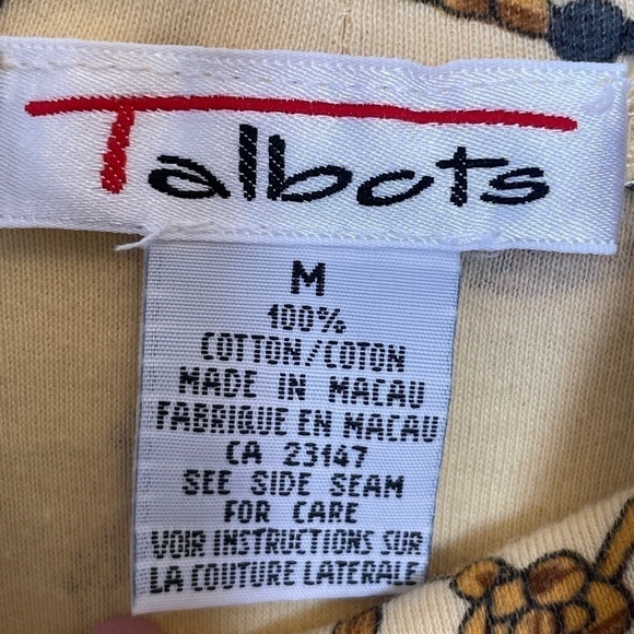 Talbots Mustard Equine Style Turtleneck 100% Cotton Top Sz M - Picture 7 of 7